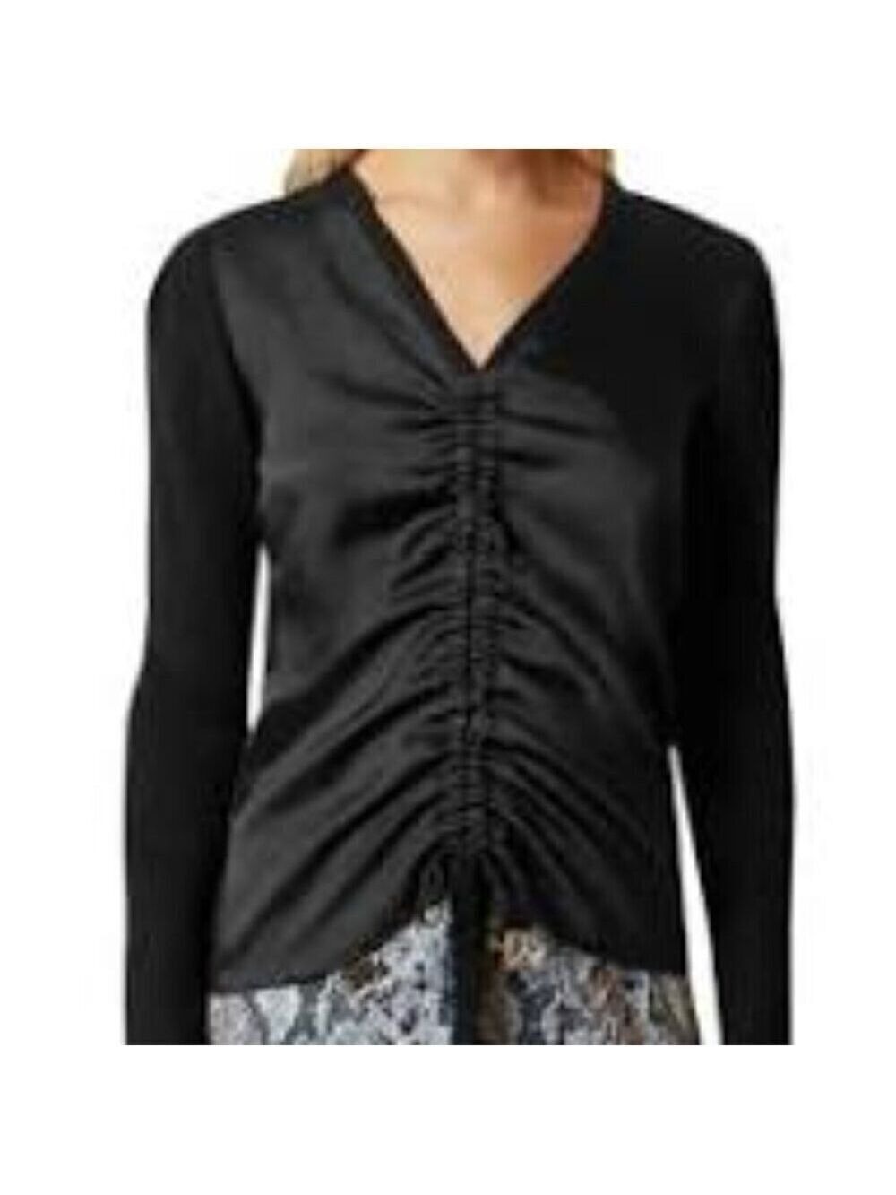 Ted Baker Black Baniy Ruched Detail Top Size 3 (US 8)